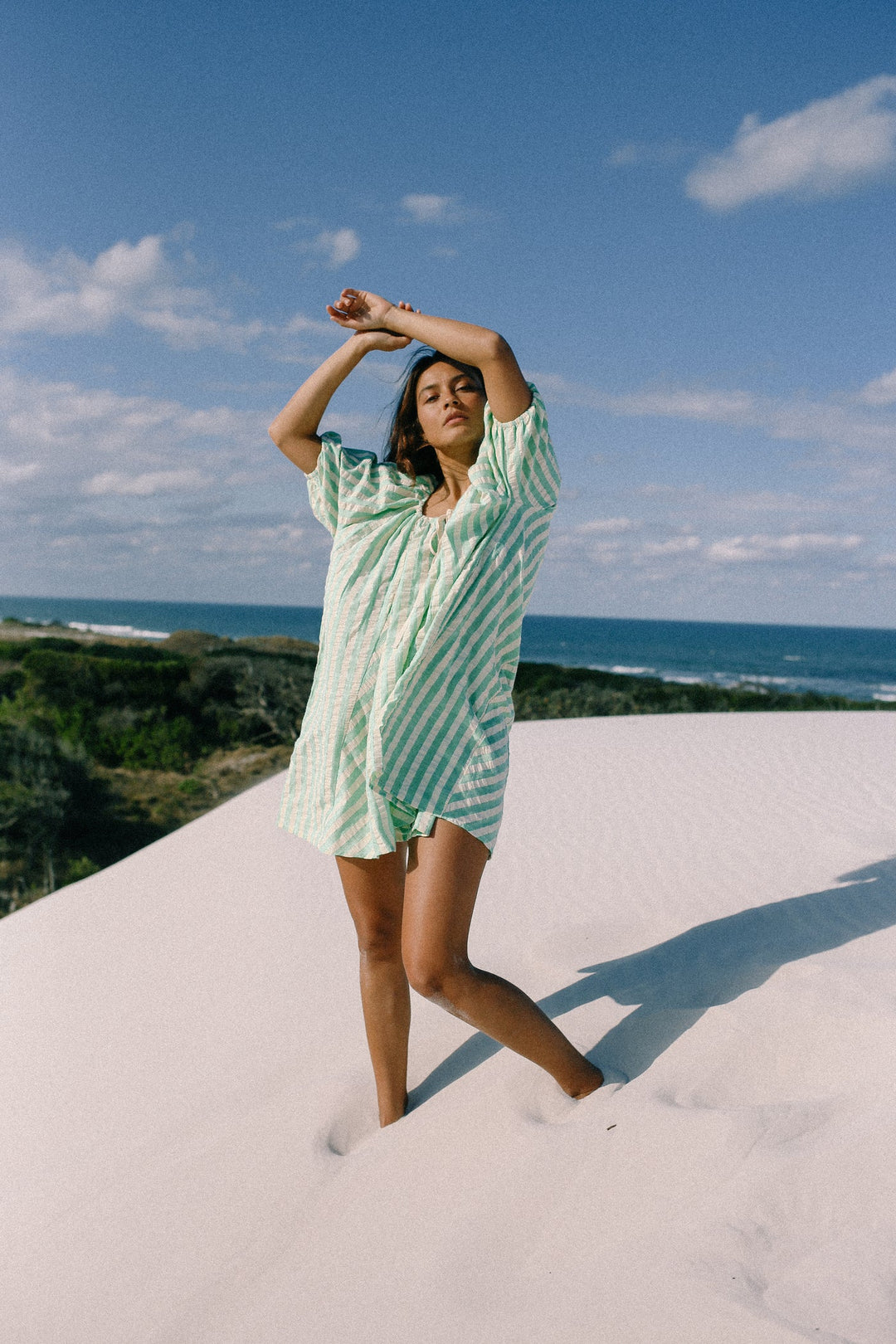 seafoam green dress Women's Cabana Morning Seafoam Green Palm Print Maxi Dress | Size: Xs